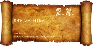 Rácz Mike névjegykártya